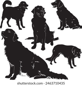 Golden Retriever vector silhouette illustration