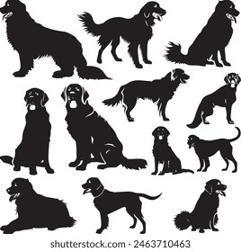 Golden Retriever vector silhouette illustration