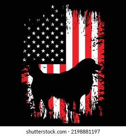 GOLDEN RETRIEVE VINTAGE USA FLAG Perro propietario amante de mascotas EPS
