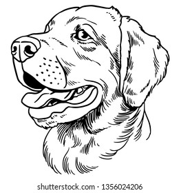 black lab face outline