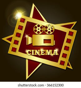Golden retro cinema