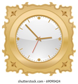 golden retro clock