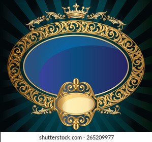 Golden retro decorative design