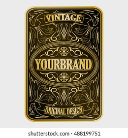 Golden retro label with space for your text.