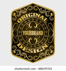 Golden retro label with space for your text.