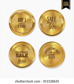 Golden retro labels collection