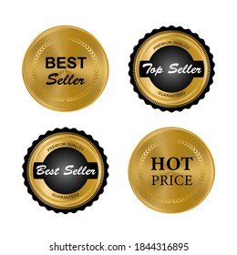 Golden retro labels collection.vector illustration