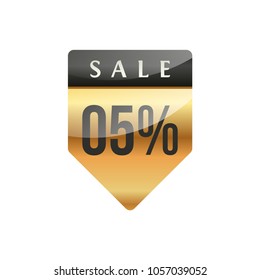 Golden retro labels, sale/Discount label, eps 10. white isolated/white background