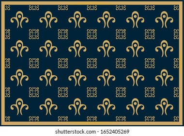 goldenes Retro-Muster, perfekt für Tapeten-Hintergrund, Gebäudededekoration, Interieur, Fußbodenbelag.