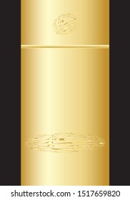 Golden retro style packaging box. Vector illustration