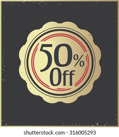 golden retro vector discount badge