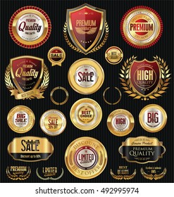 Golden retro vintage badges collection