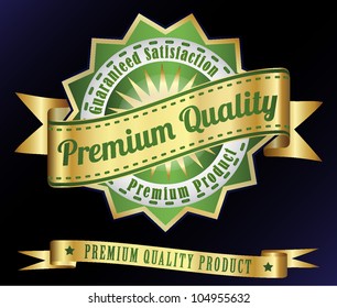 golden retro vintage quality control stamp label