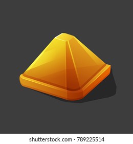 Golden reward icon for game interface. Cartoon achievement decoration for game. Vector illustration.
