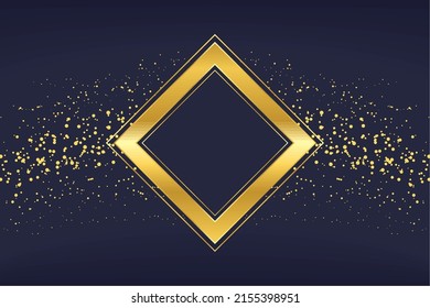 póster de marco de forma de rhombus dorado