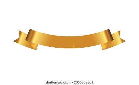 Golden ribbon banners. editable Design Elements Retro Collection Isolated on White Background Vector