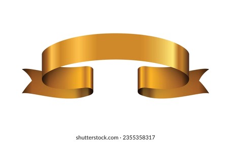 Golden ribbon banners. editable Design Elements Retro Collection Isolated on White Background Vector