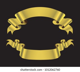 Golden ribbon banners.Vector gold ribbons.