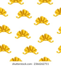 golden ribbon bow art drawn seamless pattern