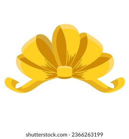 golden ribbon bow art drawn desing