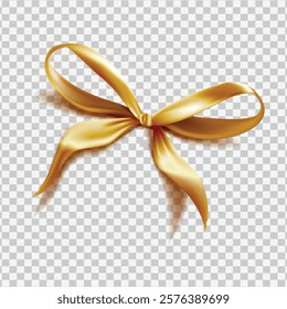 Golden ribbon bow with a luxurious, elegant design, perfect for gift wrapping, celebrations, and special occasions. Its realistic shine enhances the luxury aesthetic.