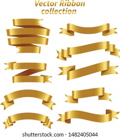 golden ribbon collection vector illustration