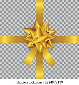golden ribbon decoration gift box ornament vector
