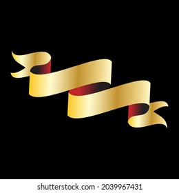 Golden Ribbon Frame for Celebration, Anniversary, Decoration in Vector