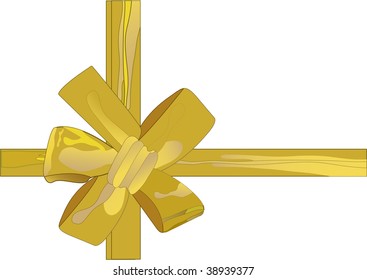 golden ribbon ,isolated on white - vector