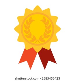 A golden ribbon with laurel wreath design