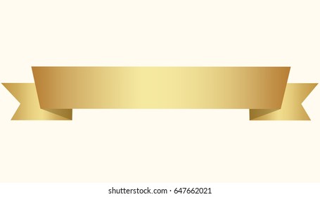 Golden ribbon on beige background. Vector illustration