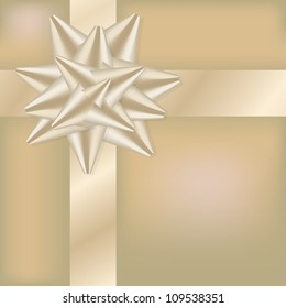 Golden ribbon on the gift box - illustration