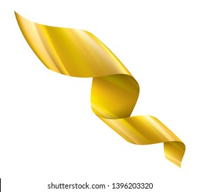 golden ribbon on white background. Vector illustration