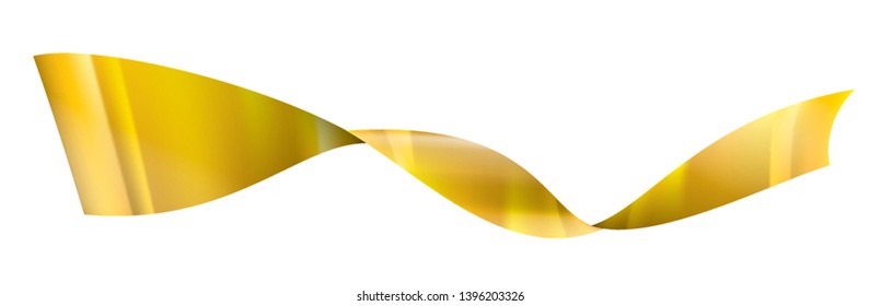 golden ribbon on white background. Vector illustration