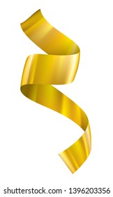 golden ribbon on white background. Vector illustration