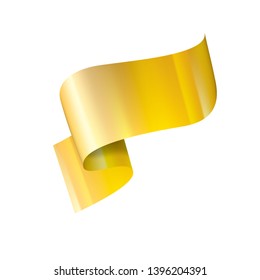 golden ribbon on white background. Vector illustration