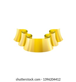 golden ribbon on white background. Vector illustration