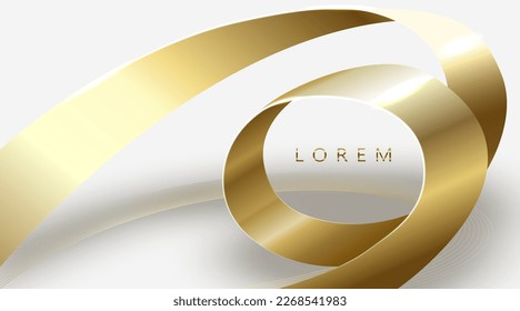 Golden ribbon on white background vector illustration