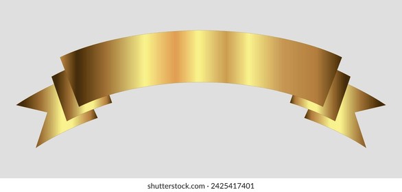 Golden ribbon for text. Vector on a gray background