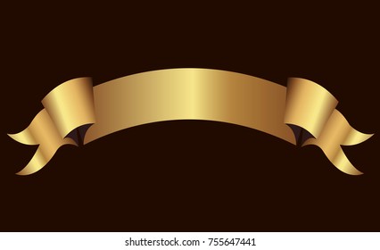 golden ribbon vector.