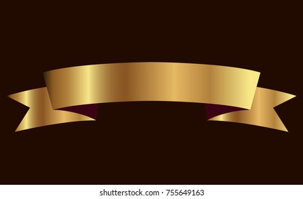 golden ribbon vector.