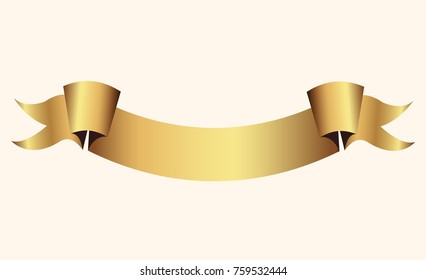 golden ribbon vector.