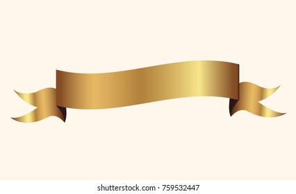 golden ribbon vector.