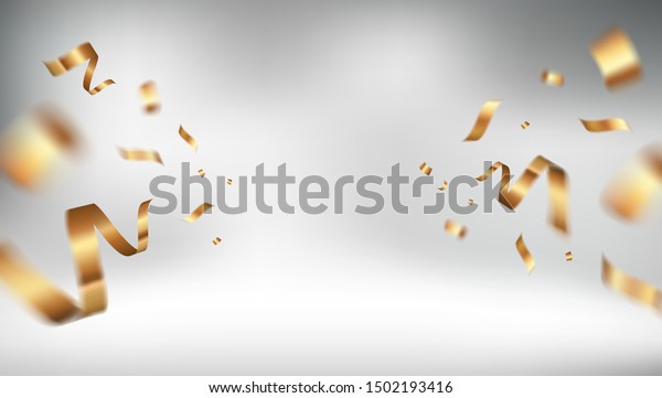 Golden Ribbon Vector Background Design Flying 스톡 벡터(로열티 프리) 1502193416