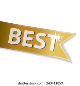 Golden ribbon with word best