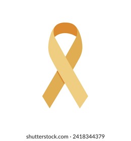 The golden ribbon is a worldwide symbol of childhood cancer on February 15. Vector illustration.