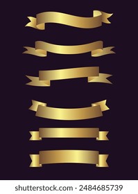Golden Ribbons with dark Background