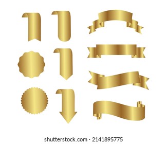 Diseño de cintas doradas, conjunto de vectores
