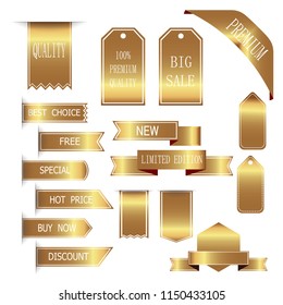 Golden ribbons and label collection