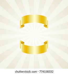 golden ribbons on the background of the rays